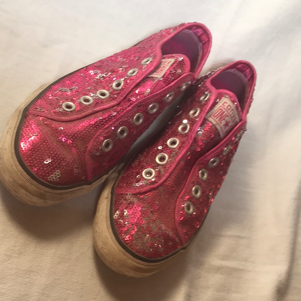 Pink Converse All-Star sparkle shoes